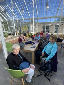 40th Anniversary walkers in conservatory